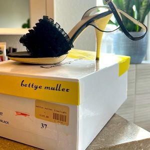 Bettye Muller size 6.5 (37) black heels - BRAND NEW